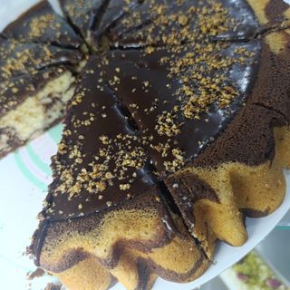 Cake marbré ganache chocolat noisette