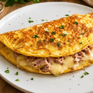 Omelette thon fromage