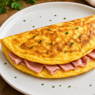 Omelette jambon fromage