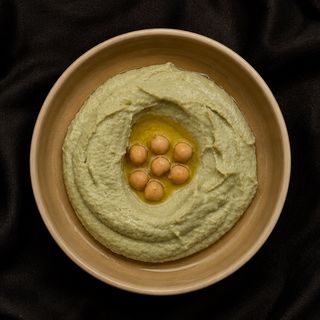 Houmous à la Spiruline et crackers Pita