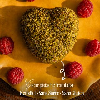 Coeur Pistache Framboise Sans Sucre Sans Gluten Ketodiet