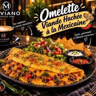 Omelette Viande Hachée À La Mexicaine