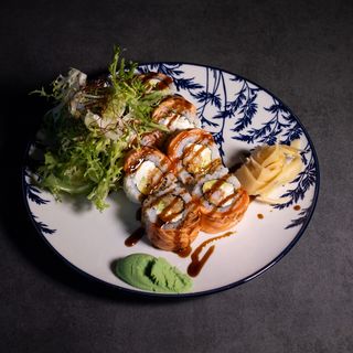 Гриль - рол з лососем та креветкою