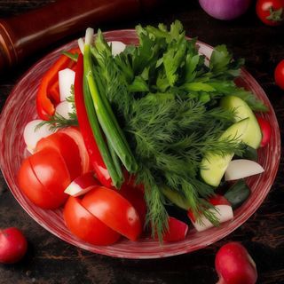 Бахча-букет зі свіжих овочів з ароматною зеленню (350г)