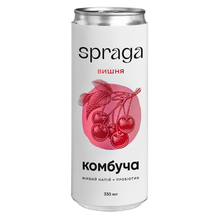 Напій комбуча вишня ж/б Spraga, 0.33 л