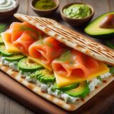 Гриль-лаваш із лососем, авокадо, та вершковим сиром