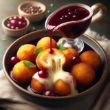 Хрусткі сирні кульки "Чотири  сири" з брусничним соусом (150г)