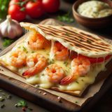 Гриль - лаваш з креветками та пармезаном