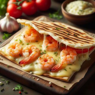 Гриль - лаваш з креветками та пармезаном