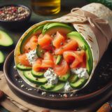 Шаурма з лососем, авокадо та вершковим сиром