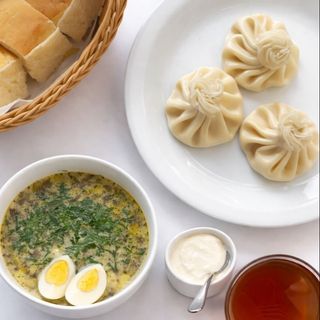 Міцване супі + Хінкалі на вибір (3 шт)