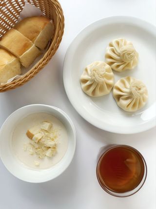 Грибний крем-суп + Хінкалі на вибір (3шт)