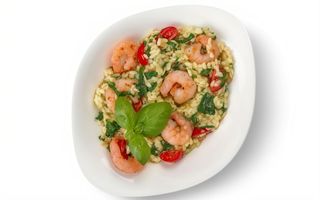 Різотто з креветками та шпинатом  