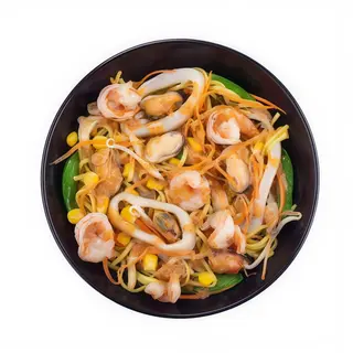 Рамен з морепродуктами в соусі карі (300г)