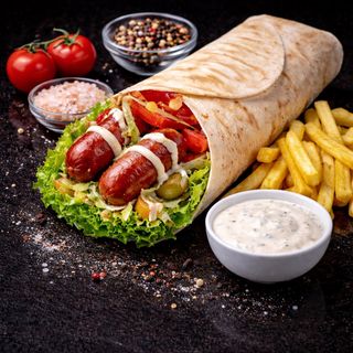 Хот-дог з сиром в лаваші 