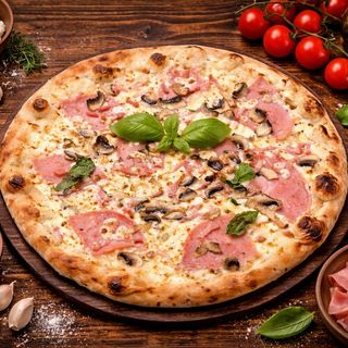 Піца з шинкою та грибами (500г)