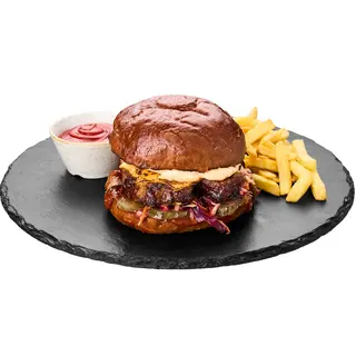Бургер зі свинячими реберцями BBQ