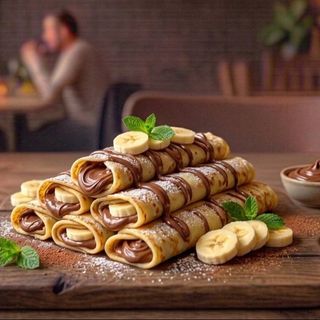 Млинці з нутеллою та бананом