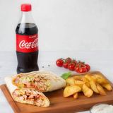 Шаурма фірмова+картопля по-селянськи+соус+кола 0,5