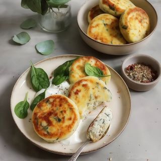 Сирники солоні зі шпинатом, 1 кг заморожений напівфабрикат