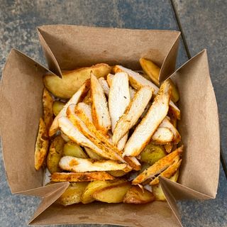 Картопля смажена на тепані з куркою