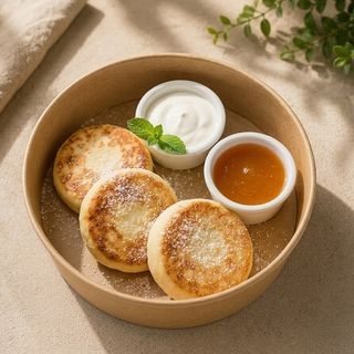 Сирники з джемом та сметаною