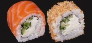 Філадельфія з лососем + філадельфія в кунжуті (255/50/25/10г)