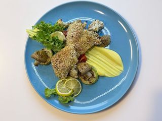 Шніцель рибний з овочами (400г)