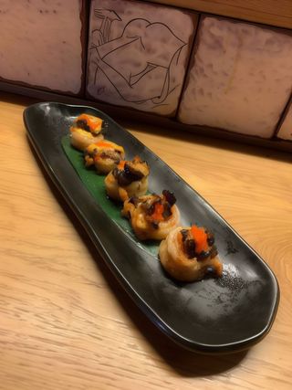 Креветки запечені з грибами Шиєтаке (5шт)