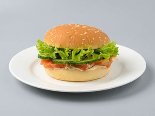 Бургер з лососем класичний (190г) Новинка!