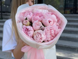 11 рожевих півоній