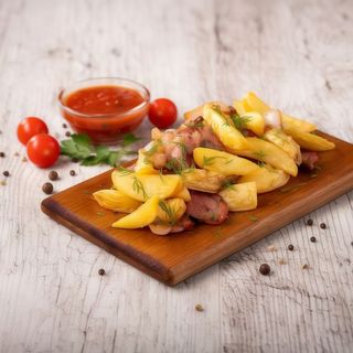 Роял картопля по-селянськи з беконом та цибулею фрі (100/30/20г)