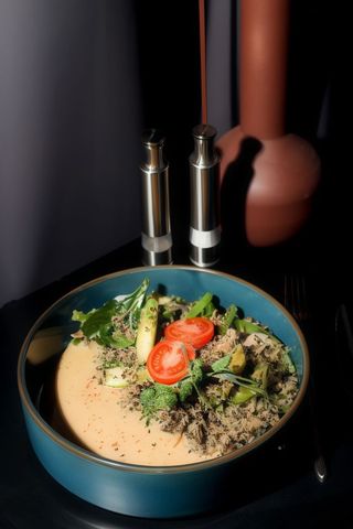 Кіноа зі зі спаржевою квасолею 