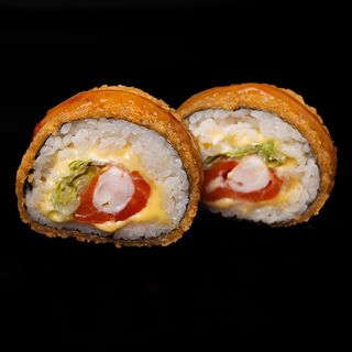 Теплий рол з креветками та лососем стандарт. (260г/6шт)