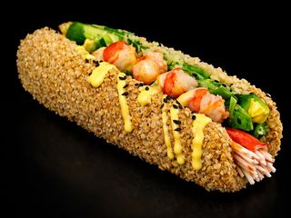 Хот-дог з креветками. (400г)