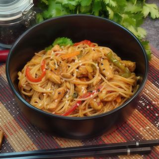 Удон зі свининою в кисло-солодкому соусі (350)