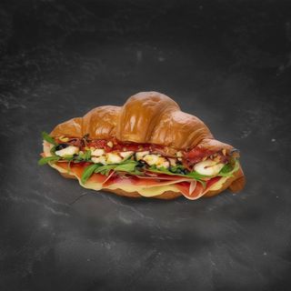 Круасан з хамоном, сиром Моцарела та в'яленими томатами (154г)