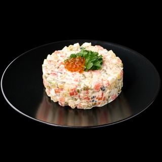 Салат Олів'є з лососем