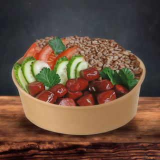 Боул з гречкою та мисливськими ковбасками (270г)
