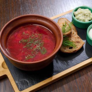 Борщ з салом та грінками (400г)