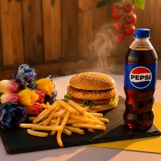 Бургер курячий/фрі/Pepsi