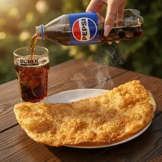 Чебурек з яловичиною та Pepsi