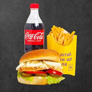 Квадрат-меню з курячим бургером