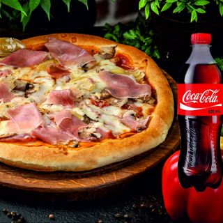 Італійська піца Капрічіоза (28см)+ Сoca-Cola (0,5л)