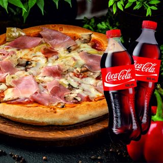 Італійська піца Капрічіоза (40см) + 2 шт Сoca-Cola (0,5л)