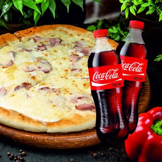 Італійська піца Карбонара (40см) + 2 шт Сoca-Cola (0,5л)