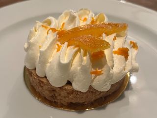 Тарт з лимонно горіховою начинкою та апельсиновим кремом