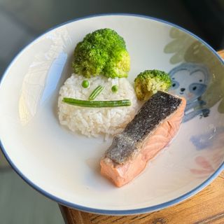 Запечений лосось із рисом