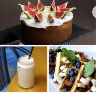 Комбо меню №4: Вафля Банан-лохина + Фісташковий капучино + Чізкейк Нью-Йорк