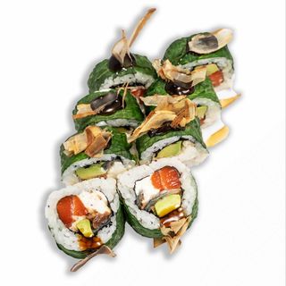 Грін рол з вугрем та лососем (250)